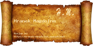 Hranek Magdolna névjegykártya
